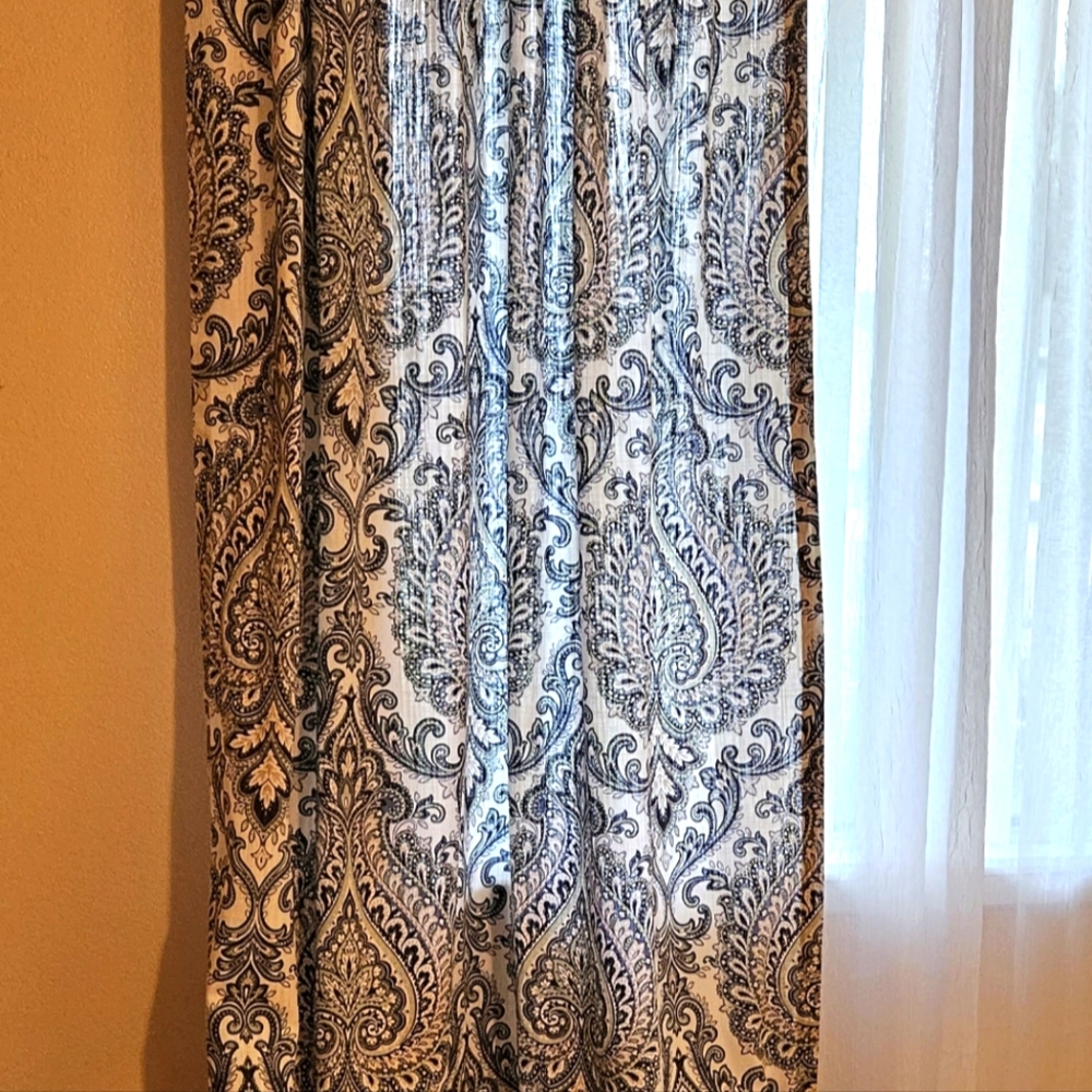 Indigo Collection Curtains 2 93" panels